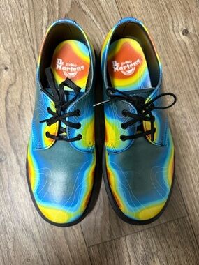 Dr. Martens Blue, Yellow, Orange and Green Lace-Up Shoes